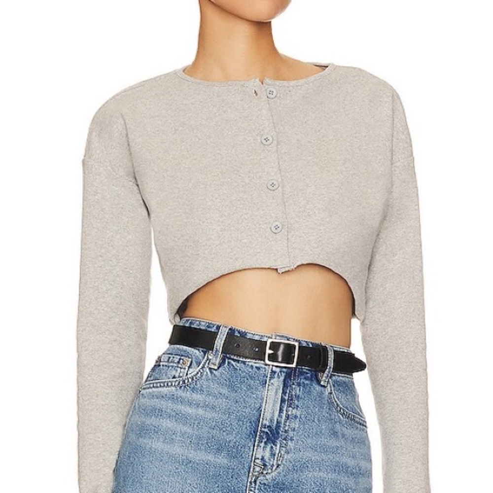 SOLD Revolve Lovers and Friends Keaton Cropped Grey Cardigan